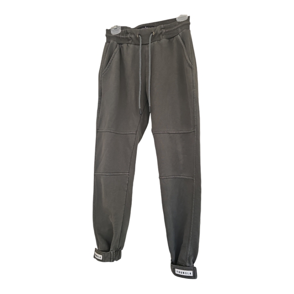 YOUNGLA Olive Green Drawstring Joggers Sweatpants Small Velcro Ankle Straps - Picture 2 of 8